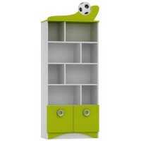 Regál FUTBAL - TYP E, farba zelená / biela