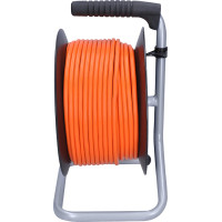 Solight predlžovací prívod na bubne, 4 zásuvky, 50m, oranžový kábel, 3x 1,5mm2