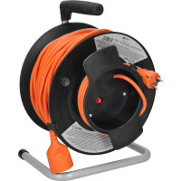 Solight predlžovací prívod na bubne, 1 zásuvka, 50m, oranžový kábel, 3x 1,5mm2 Solight predlžovací prívod na bubne, 1 zásuvka, 50m, oranžový kábel, 3x 1,5mm2