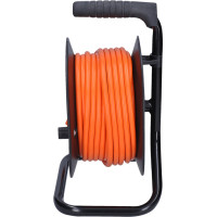 Solight predlžovací prívod na bubne, 4 zásuvky, 15m, oranžový kábel, 3x 1,5mm2
