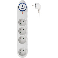 Solight prepäťová ochrana, 150J, 4 zásuvky, 1,5m, biela