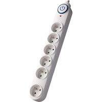 Solight prepäťová ochrana, 150J, 6 zásuviek, 3m, biela