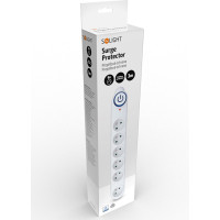 Solight prepäťová ochrana, 150J, 6 zásuviek, 3m, biela