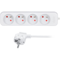 Solight predlžovací prívod, 4 zásuvky, biely, 1,5m