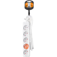 Solight predlžovací prívod, 5 zásuviek, biely, 1,5m