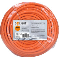 Solight predlžovací prívod - spojka, 1 zásuvka, 30 m, 3 x 1,5 mm2, oranžová