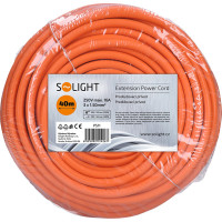 Solight predlžovací prívod - spojka, 1 zásuvka, 40 m, 3 x 1,5 mm2, oranžová
