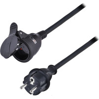 Solight predlžovací prívod - spojka, 1 zásuvka, 30m, 3 x 1,5mm2, gumová, čierna