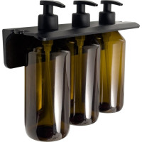 Gedy GROUPER trojitý dávkovač tekutého mydla na zavesenie, 3x500ml, hnedá 2160