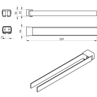 Gedy PIRENEI dvojitý držiak uterákov otočný 350mm, gun metal PI2381
