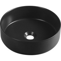 Isvea INFINITY ROUND keramické umývadlo na dosku, priemer 36cm, čierna mat 10NF65036-2N