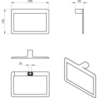Gedy PIRENEI držiak uterákov, gun metal PI7081