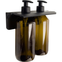 Gedy GROUPER dvojitý dávkovač tekutého mydla na zavesenie, 2x500ml, hnedá 2159