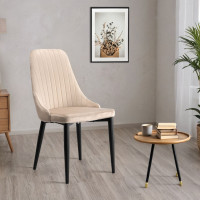 Béžová jedálenská stolička velvet LORIENT
