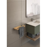Gedy HIMALAYA polička s držiakom uterákov 400x145mm, bambus HY19