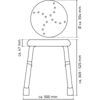 Ridder HANDICAP kúpeľňová stolička, priemer 45cm, čierna A170110