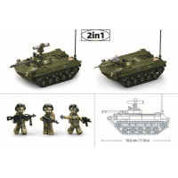 Sluban Model Bricks M38-B1250 Tank BMD-2S v mierke 1:35
