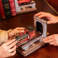 RoboTime 3D skladačka Zarážka na knihy Historický parný vlak