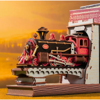 RoboTime 3D skladačka Zarážka na knihy Historický parný vlak