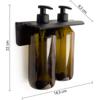 Gedy GROUPER dvojitý dávkovač tekutého mydla na zavesenie, 2x500ml, hnedá 2159