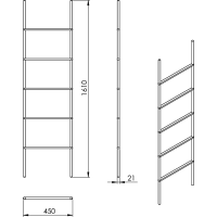 Gedy KENTA sušiak uterákov na opretie 450x1610x21mm, čierna/bambus 303141