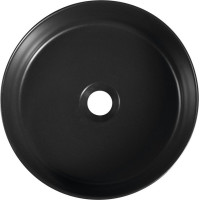 Isvea INFINITY ROUND keramické umývadlo na dosku, priemer 36cm, čierna mat 10NF65036-2N
