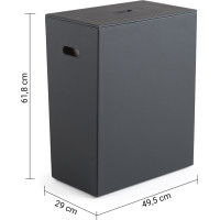 Gedy LUXURY kôš na bielizeň 49, 5x61, 8x29cm, čierna 103714