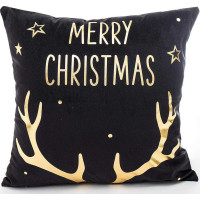 Obliečka na vankúš GOLD CHRISTMAS DEER 45x45 cm - čierna/zlatá