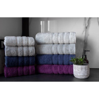 Bavlnený uterák EVA - 50x90 cm - 450g/m2 - tmavo fialový