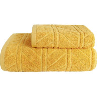 Bavlnený uterák RELIEF - 30x50 cm - 500g/m2 - žltý