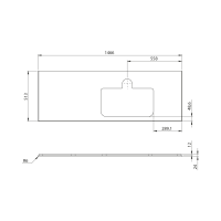 Sapho BRAHEA doska rockstone s otvorom 146, 6x51, 5cm, pravá, biela mat BT147-0101-R
