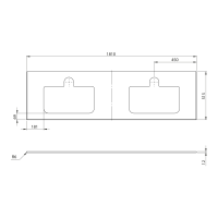 Sapho BRAHEA doska rockstone s 2 otvormi 181x51, 5cm (90+90cm), biela mat BL181-0101-90