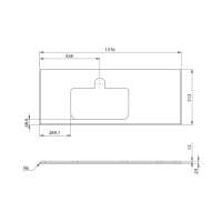 Sapho BRAHEA doska rockstone s otvorom 131, 6x51, 5cm, ľavá, biela mat BT132-0101-L