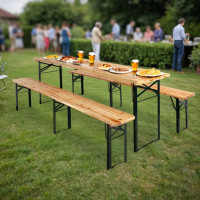 Pivný záhradný set LAGER - stôl + 2 lavice 220 cm