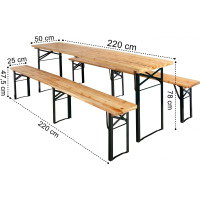 Pivný záhradný set LAGER - stôl + 2 lavice 220 cm