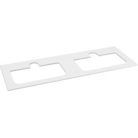 Sapho BRAHEA doska rockstone s 2 otvormi 141x51,5cm (70+70cm), biela mat BL141-0101