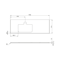 Sapho BRAHEA doska rockstone s otvorom 146, 6x51, 5cm, ľavá, biela mat BT147-0101-L