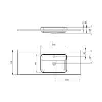 Sapho BRAHEA umývadlo 131, 6x51, 5cm, rockstone, pravé, biela mat BT132R