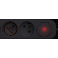 Solight 3z predlžovací prívod s USB A+C nabíjačkou 2.4A, 2m, 3 x 1mm2, biely, vypínač