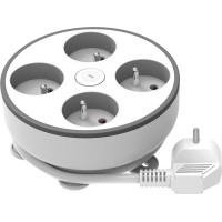 Solight 4z predlžovací prívod, 2m, 3 x 1mm2, biely, vypínač