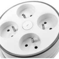 Solight 4z predlžovací prívod, 2m, 3 x 1mm2, biely, vypínač