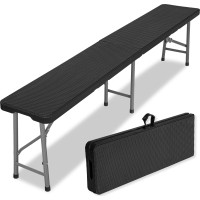 Skladacia cateringová lavica RATTAN 180 cm - čierna