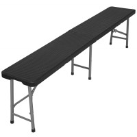 Skladacia cateringová lavica RATTAN 180 cm - čierna