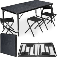 Campingová zostava TRAMP BLACK WOOD 120x60 cm - čierna