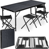 Campingová zostava TRAMP BLACK WOOD 120x60 cm - čierna