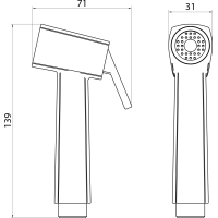 Sapho Bidetová spŕška hranatá, ABS/gun metal BS109GM