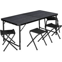 Campingová zostava TRAMP BLACK WOOD 120x60 cm - čierna