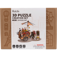 ROBOTIME Rolife DIY 3D drevené puzzle Kvetinový vozík 187 dielikov