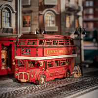 ROBOTIME Rolife DIY 3D drevené puzzle Londýnsky double-decker 245 dielikov