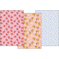 Sada bavlnených utierok 3 ks KUKE - 40x60 cm - Citróny a jahody